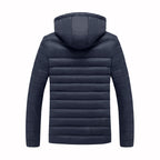 Men's USB-Heated Hooded Puffer Jacket – Water-Resistant Insulated Winter
