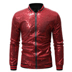 Men's Sequin Bomber Jacket – Full-Zip Party Jacket