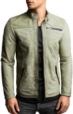 Men's Vintage leather-look Stand-Collar Jacket