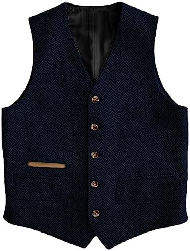 Men's Vintage Herringbone Tweed Waistcoat