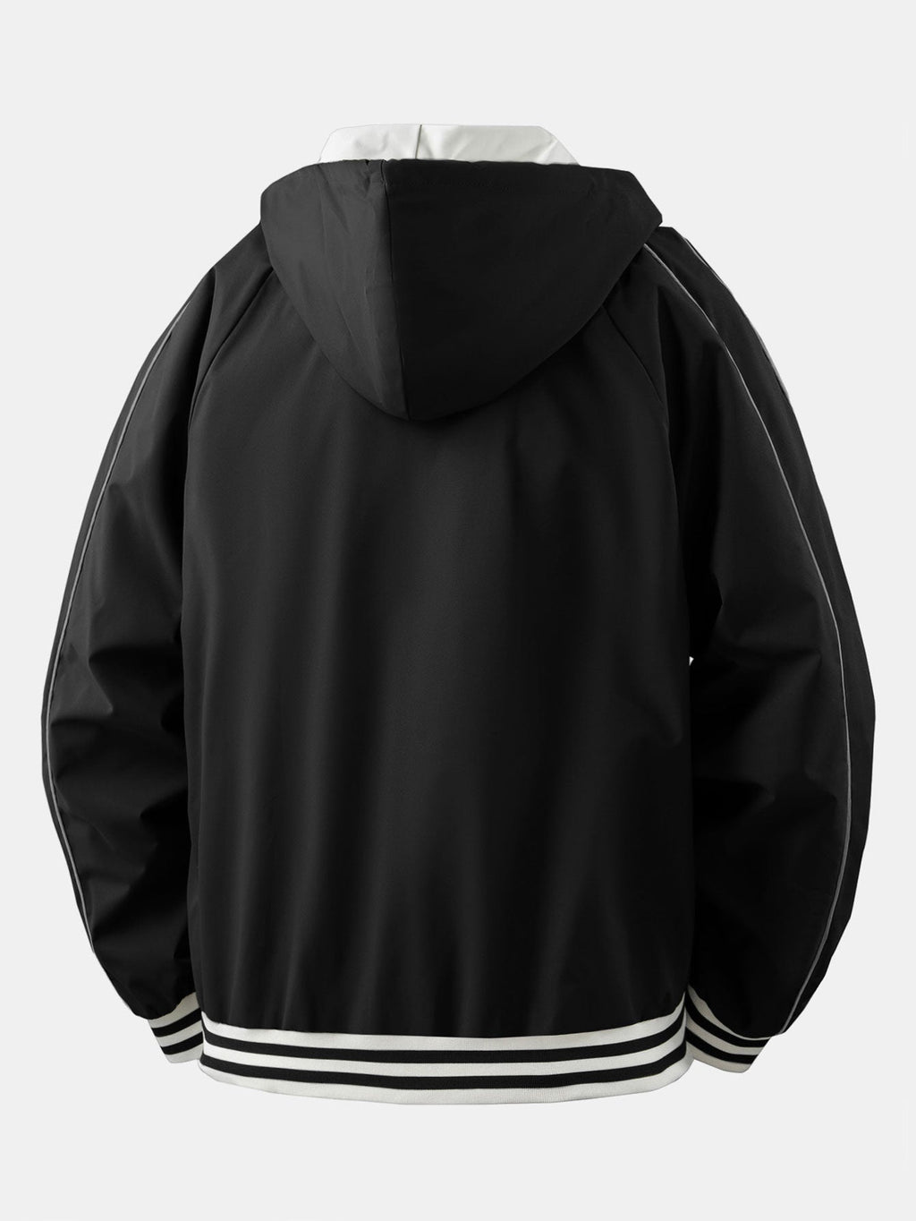 Men's Relaxed Hooded Bomber Jacket – Contrast Lined Zip-Up Outerwear