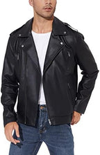 Men's Asymmetric Faux-Leather Biker Jacket