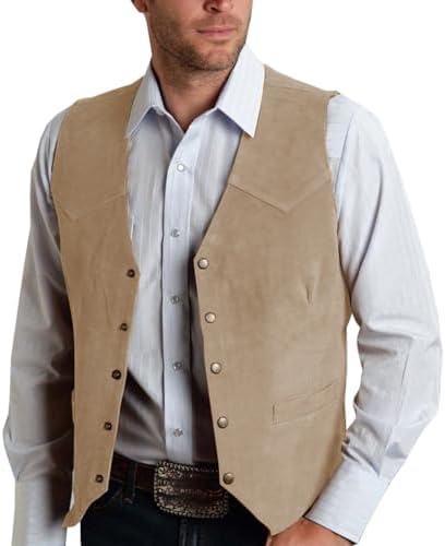 Men's Vintage Western suede-look Waistcoat