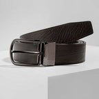Men's Reversible leather-look Belt – Rotating Buckle Adjustable Waist Strap