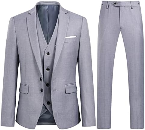 Men's Slim Three-Piece Suit – Structured Tailoring