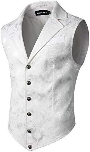 Men's Jacquard Formal Waistcoat – Ornate Single-Breasted Tailored Vest