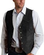 Men's Vintage Western suede-look Waistcoat