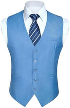 Men's Plain Formal Waistcoat with V-Neck and Welt Pockets