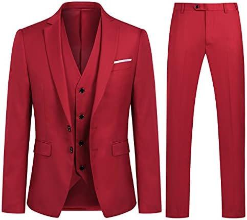 Men's Slim Three-Piece Suit – Structured Tailoring