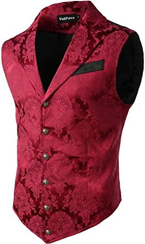 Men's Jacquard Formal Waistcoat – Ornate Single-Breasted Tailored Vest