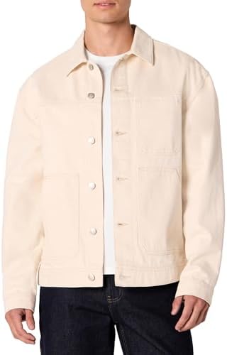 Men's Relaxed Fit Denim Utility Jacket – Button-Up Workwear Style