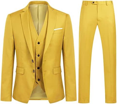 Men's Slim Three-Piece Suit – Structured Tailoring