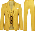 Men's Slim Three-Piece Suit – Structured Tailoring