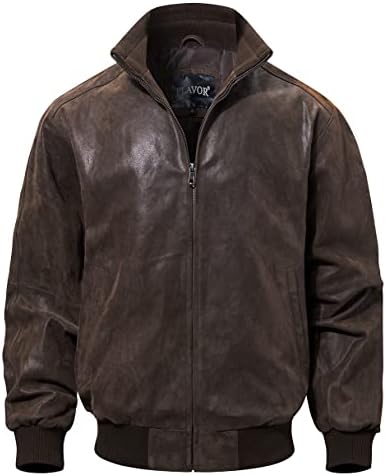 Men's leather-look Bomber Jacket – Ribbed Stand-Collar Casual Layer