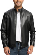 Men's Vintage-Inspired Faux-Leather Collared Jacket