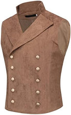 Men's Velvet Waistcoat with Decorative Buttons