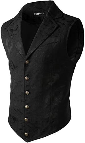 Men's Jacquard Formal Waistcoat – Ornate Single-Breasted Tailored Vest