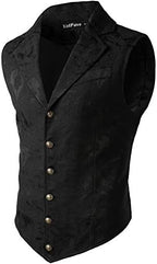 Men's Jacquard Formal Waistcoat – Ornate Single-Breasted Tailored Vest