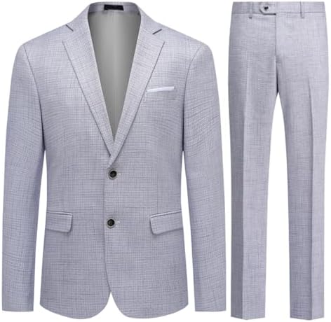 Men's Checked Two-Piece Tailored Suit – Slim Smart Set