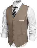 Men's Classic Slim Fit Formal Waistcoat – Tailored V-Neck Buttoned Suit