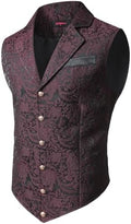 Men's Jacquard Formal Waistcoat – Ornate Single-Breasted Tailored Vest