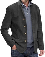 Men's Stand-Collar Casual Blazer – Regular-Fit Button-Front Tailored Jacket