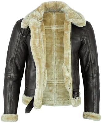 Men's shearling-style Aviator leather-look Jacket