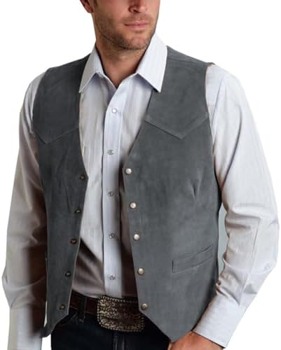 Men's Vintage Western suede-look Waistcoat