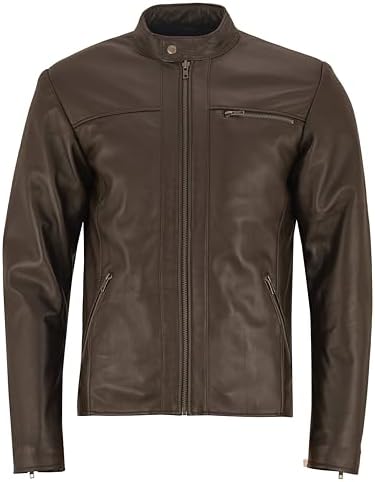 Men's Genuine Lambskin leather-look Racer Jacket