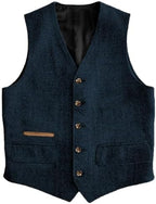 Men's Vintage Herringbone Tweed Waistcoat