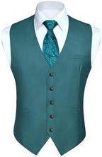Men's Plain Formal Waistcoat with V-Neck and Welt Pockets