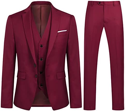 Men's Slim Three-Piece Suit – Structured Tailoring