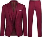 Men's Slim Three-Piece Suit – Structured Tailoring