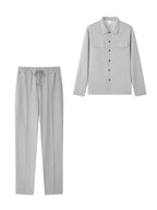 Men's Button-Up Bomber Jacket with Chest Pockets