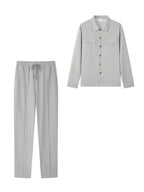 Men's Button-Up Bomber Jacket with Chest Pockets