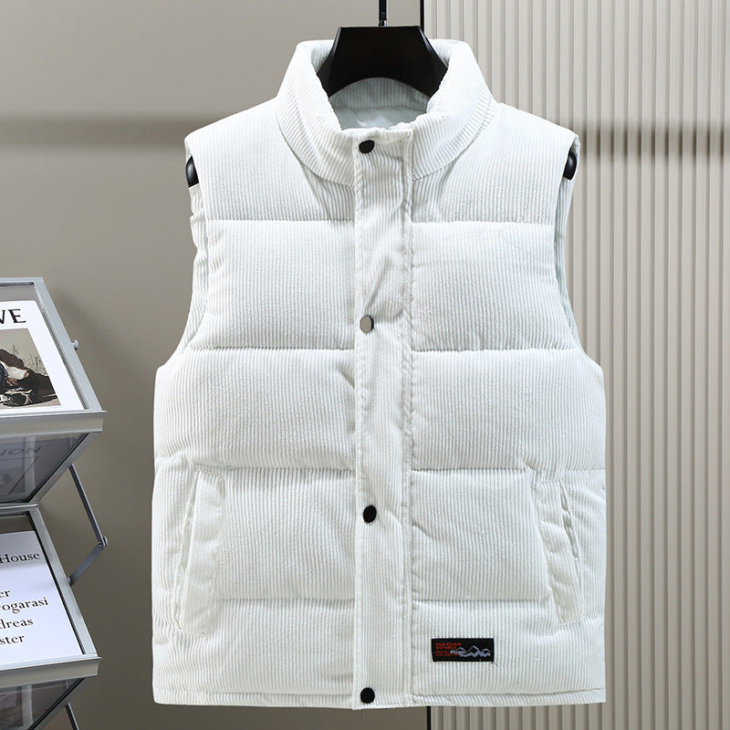 Men's Corduroy Puffer Gilet – Padded High Collar Bodywarmer