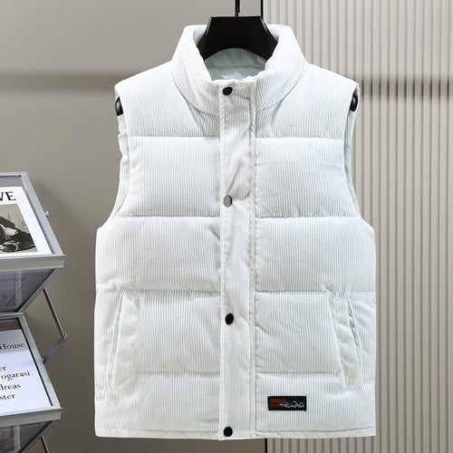 Men's Corduroy Puffer Gilet – Padded High Collar Bodywarmer