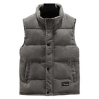 Men's Padded Corduroy Gilet – High-Collar Bodywarmer