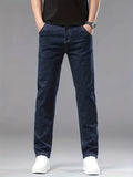 Men's Straight-Leg Jeans with Contrast Stitching