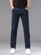 Men's Straight-Leg Jeans with Contrast Stitching