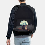 Unisex Space-Print Backpack – Earth and Moon Graphic Design