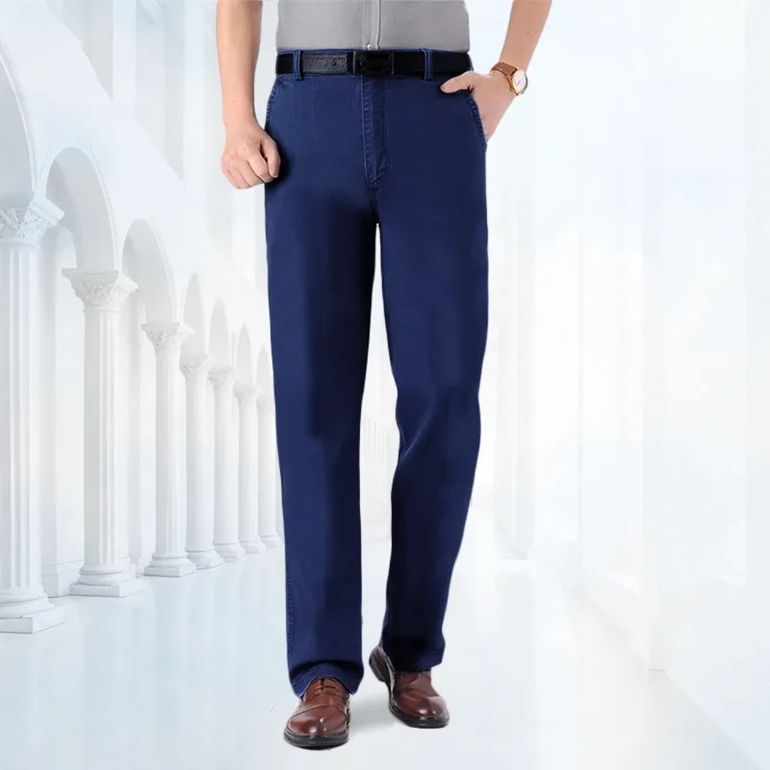 Men's Straight-Fit Stretch Jeans – Classic Flexible Denim Trousers