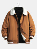 Men's Teddy-Lined Baseball Bomber Jacket