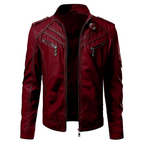Men's Multi-Zip leather-look Biker Jacket
