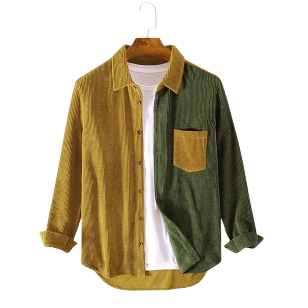 Men's Relaxed Corduroy Shirt with Chest Pocket