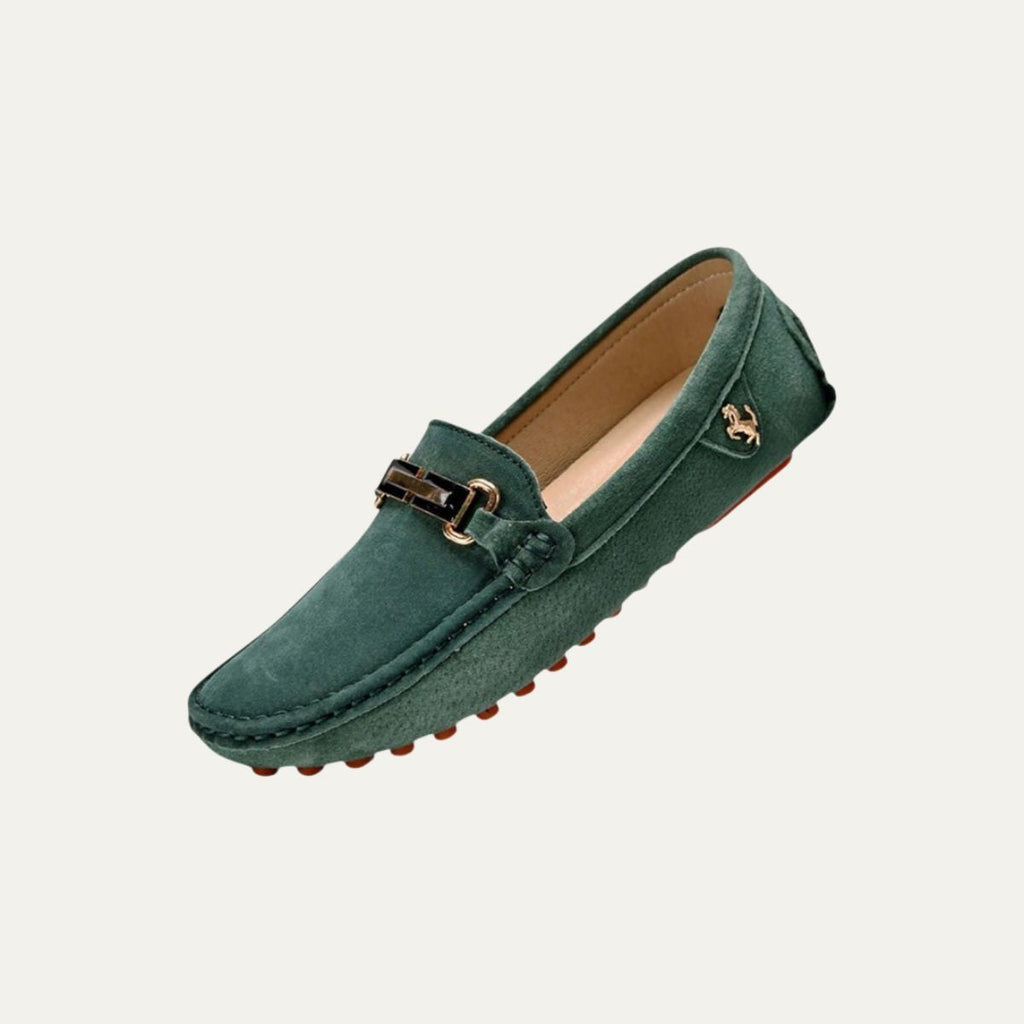 Men's Suede-Look Driving Loafers – Buckle Detail