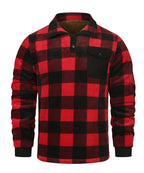 Men's Jumper with V-Neck in Check Pattern