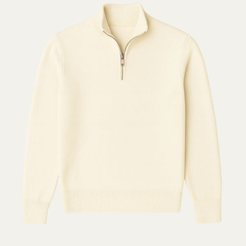 Men's Cotton Quarter-Zip Jumper – Ribbed Collar