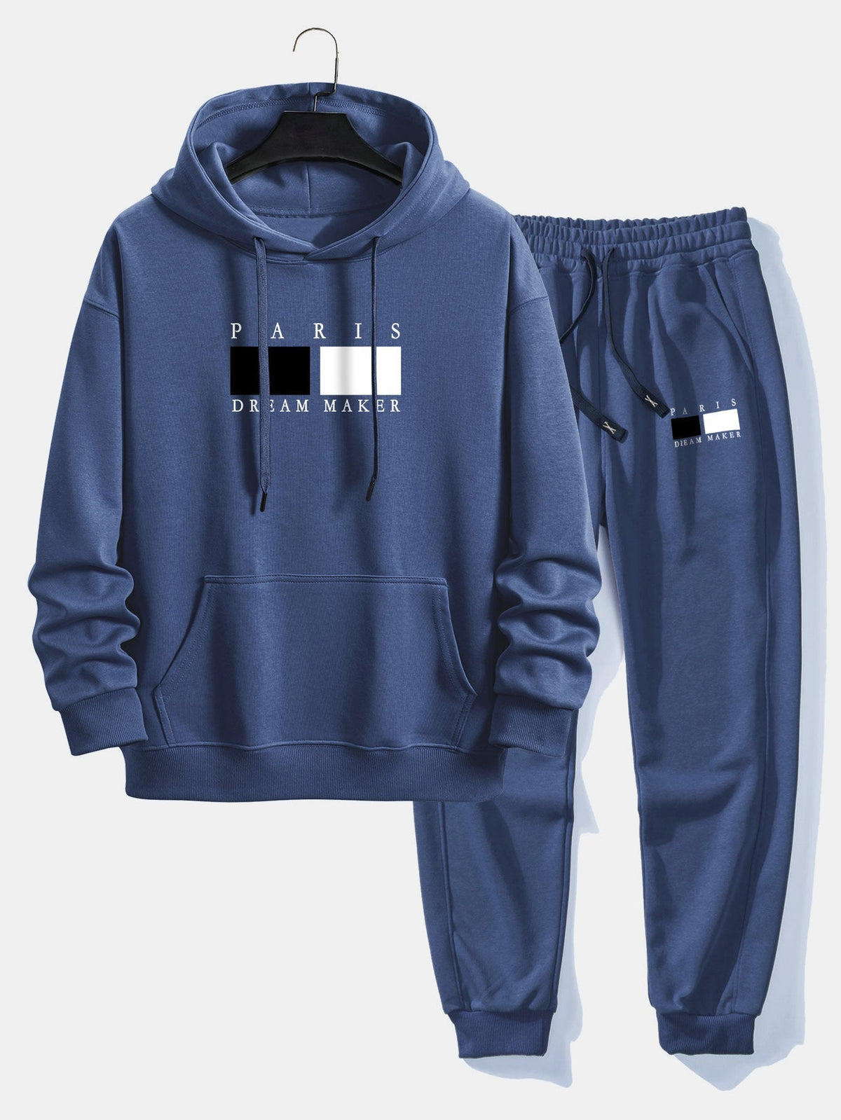 Men's Relaxed Hoodie Tracksuit – Cotton Blend Jogger Set