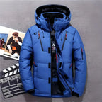 Men's Hooded Down Winter Jacket – Water-Resistant Multi-Zip Outerwear